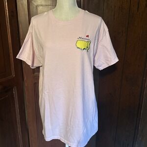 Womens Masters Golf Inspired 2025 Gnome Pink Tshirt Large EUC